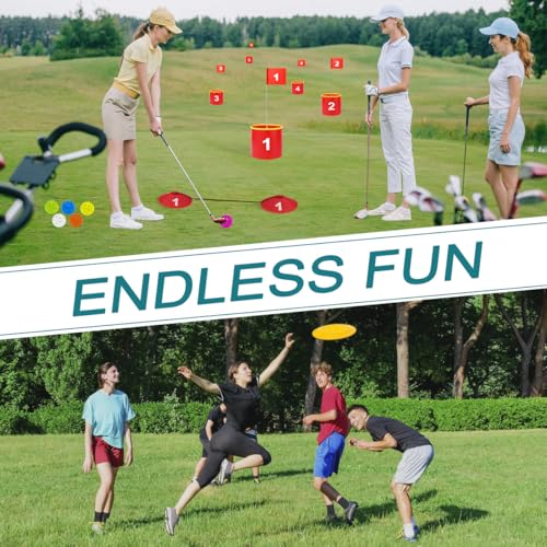FINCOME Golf Yard Bucket Games 6 Holes Golf Practice Game with Flag, Golf Chipping Game for Kids and Adults Outdoor Indoor Park, Beach, Backyard, Lawn - size: 6 SET