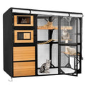 Catio Cover, 79" L x 39" W x 70" H Waterproof Cover for Outdoor Cat Enclosure, 420D Cat Cage Cover for FunXplore Cats Catios, Black (Catio Not Included) - size: 79.0"L x 39.0"W x 70.0"H