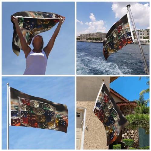 Flag 2 X 3 Ft Garden Yard Flags Personalized Welcom Flags Double Sided Games Dice Set Print Greeting Banner For Indoor Outdoor Party Home Decor