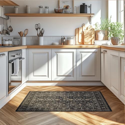 Ruaruarug Area Rug Non Slip Machine Washable Ultra Soft Living Room/Bedroom/Kitchen/Outdoor/Classroom Black Grey, 2'×3' - color: Dark Grey, size: 2' x 3' (Rectangular)