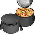 Yalin 2 Pack 12.5X7.8 Inch Round Lunch Bags, Insulated Thermal Pastry and Pie Carrier, Reusable Cake Cooler and Casserole Carrier Bags for Potluck, Picnics Food Delivery (Black Color) - color: Black Color