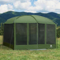 EVER ADVANCED Magnetic Screen House Room 11x9ft, Hands-Free Entry,Screenhouse with Sun Protection for Camping&Picnic, 11x9ftCamping Tent Canopy Shelter with Mesh, Green - color: Green