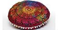 ICC Large Round seat Floor Cushion Chair Ottoman Cover Pouf Pillow Meditation Floor Cushions Cases Seating Ottoman Throw Covers Craft Room Furniture for Sitting Cover Multi 4 Fool 32" Round - size: 32" x 32" (Pack of 1), style: Multi 4 fool
