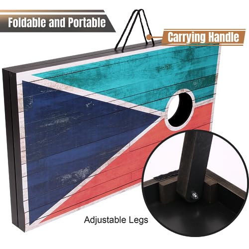 Cornhole Set 4x2 and 3X2 Regulation Size Corn Holes Sets with Carrying Bags & 8 Bean Bags Cornhole Boards Bean Toss Games for Adults Family Outdoor Beach Lawn Outside Backyard Games - style: Rustic 3’x2’