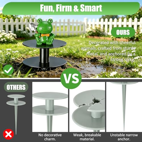6 Pcs Frog Garden Hose Guide Stakes, 8.7" Heavy Duty Cast Iron Hose Guide for Garden, Metal Water Hose Guide, Rustproof Decorative Hose Guides for Outside Flower Beds, Lawn & Plant Protection - style: Frog