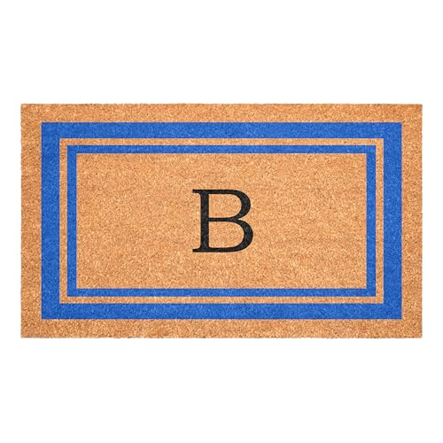 Calloway Mills 152972436B Blue Border 24" x 36" Monogram Doormat (Letter B) - color: Letter B, size: 2' x 3' (yes)