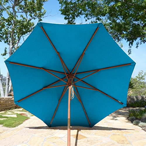 Formosa Covers - 9ft Market Patio Umbrella Replacement Canopy - 8 Ribs Top Canvas - 600D UV Protective and Water Resistant Umbrella Fabric - Premium Quality Replacement Canopy Cover ONLY (Teal) - color: Teal