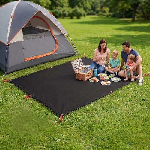 REDCAMP Waterproof Camping Tent Tarp - 36"x83", 4 in 1 Multifunctional Tent Footprint for Camping, Hiking and Survival Gear, Lightweight and Compact - size: 87''x55”/Black, style: 2person