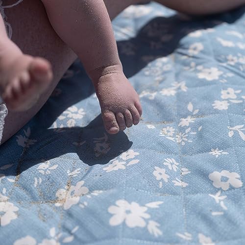 Shwally The Picnic Mat - Indoor/Outdoor Rug with Hand-Drawn Designs - Machine Washable, Water Resistant, Durable & Wipeable Material - Foldable & Easy to Carry - Large (Dakota Sky) - style: Dakota Sky