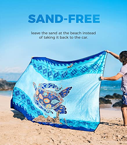 OCOOPA Beach Blanket Waterproof Sandproof, 10'X 9' Extra Large, Soft and Sturdy, Light Weight and Portable, Perfect for Beach Vacation, Famlily Park Picnic, Travel Camping, Outdoor Gifts - color: Bohemian Turtle, size: Xx-large( 8 Adults )