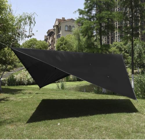 Gold Armour Rainfly Tarp Hammock, Premium 20ft x 14.3ft Rain Fly Cover, Waterproof Ultralight Camping Shelter Canopy - color: Black
