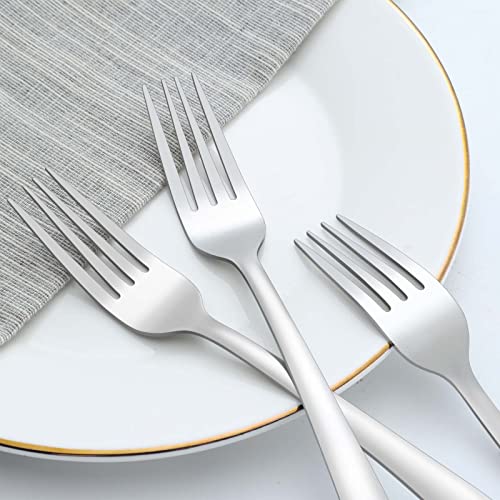 36 Piece Salad Forks, 7 Inch Small Forks in Stainless Steel mirror polished and Dishwasher Safe, Used For Tasting Cakes and Fruits - color: antique silver