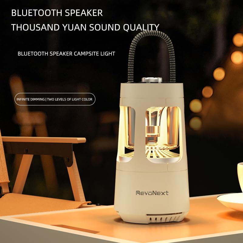 LED Camping Lantern Rechargeable,Outdoor Bluetooth Speakers, 4000mAh ,IPX4 Waterproof ,Dimmable Tent Lights for Power Outages, Decorations for Party Garden Patio/Pool(White) - color: White