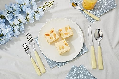 ANNOVA Silverware Set Stainless Steel Colorful Handle Tableware Kitchen Flatware Set Utensils, Includes Dinner Knives, Forks, Spoons, Salad Forks & Dessert Spoons (Yellow, 20 Pieces) - color: Yellow 20Pieces