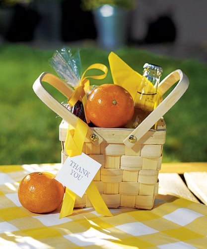 Weddingstar Miniature Woven Picnic Basket Favor - Set of 6
