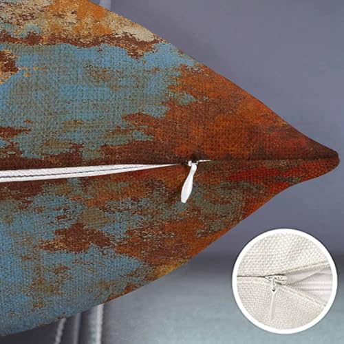 Smooffly Throw Pillow Covers Cases Decorative 12"x20" Inch Brown Rust Colorful Metal Rusty Steel Iron Structure Two Sides Print Pillowcase Case Waist Lumbar Cotton Linen Cushion Cover - color: Swn24