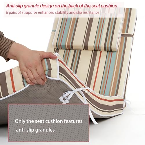 Chaise Lounge Cushions Outdoor 72x21x4 Inch, Patio Lounger Chair Cushion with Removable Cover, Fade Resistant Replacement Pad for Outdoor Furniture (Black Agate Stripes, 72x21x4 inch) - color: Black Agate Stripes