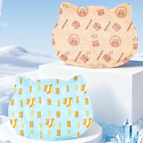 Cat Cooling Mat, Adorable Animal Patterns, 45x34x2cm, Cool Pet Pad, Self-Cooling Pressure Activated Mat, Adorable Heat Relief, for Living Room Bedroom Windowsill Road Trip Vacation - color: puppy++bear