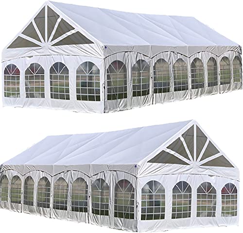DELTA 40'x20' PVC Marquee Tents for Parties, Large Party Tent, Outdoor Wedding Tent, Heavy Duty Fire Retardard Waterproof Canopy, Carpas para Fiestas,Outdoor Event + 7 Storage Bags - style: 40'x20' PVC Marquee Tent