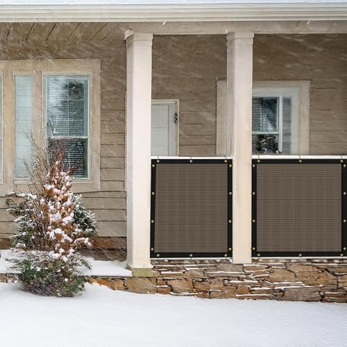 UPGRADE Privacy Screen 4' x 25' Fence Commercial Shade Cover with Brass Grommets Heavy Duty Perfect for Outdoor Back Yard, Mocha, Customizable - color: Mocha, size: 0 4' x 2 5'