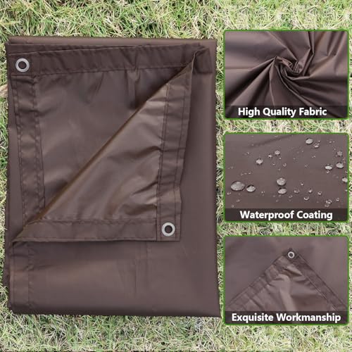 Waterproof Balcony Privacy Screen Fence Cover 3'3"x9'9" Sun Shade Sail Shade Cloth Decorative Fence Covering with Grommet for Deck Patio Backyard Porch Railing - color: Coffee-Waterproof, size: 3'3"x9'9"