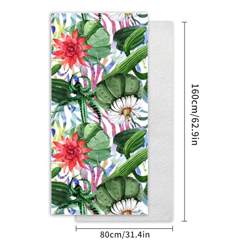 Cactus Print Beach Towel for Travel and Pool Quick Dry Lightweight Sand Resistant Botanical Vacation Accessory - color: Coastal Print 04
