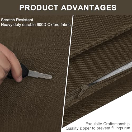 Dog Bed Covers Replacement Washable, Waterproof Dog Bed Cover with Zipper, 36Lx27Wx3H inch Durable Oxford Pet Bed Cover for Outdoor/Indoor Use, Cover Only, Brown - color: Brown, size: 36*27*3 inch