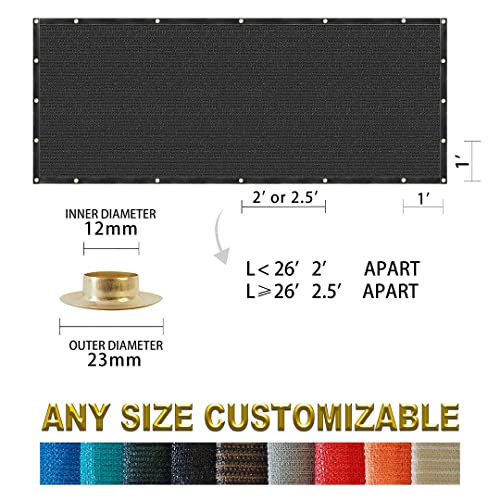 Houssity Black 6' x 1' Fence Privacy Screen Cover Panel Shade Cloth Fabric for Chain Link Fence Patio Pool Driveway Walkway Construction Project Playground Outdoor Events - color: Black, size: 6' x 1'