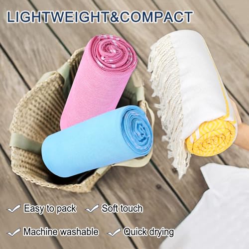 Beach Towel 2 Pack, Sand Free Beach Towels Oversized 39 x 72,Turkish Beach Towel Quick Dry, Lightweight Pool Towels for Adults, Cool Beach Essentials - color: 2 Pack Diamond Yellow