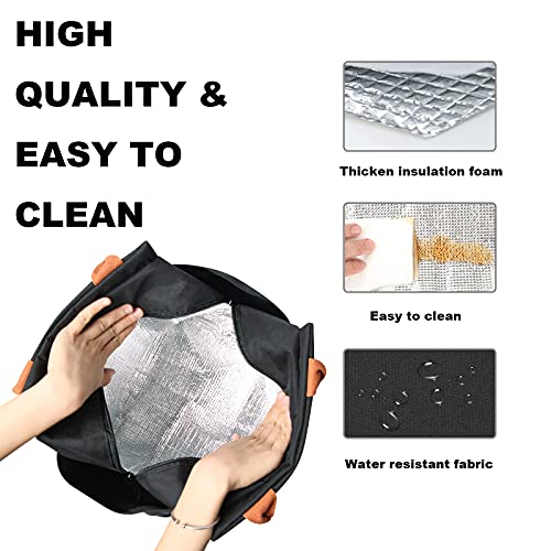 Joymee Lunch Bag Women Insulated Lunch Box Reusable Leakproof Large Spacious Cooler Tote for Women Men Adult with Bottle Holder and Side Pockets for Work Office Travel Picnic - Black - color: 04 Black