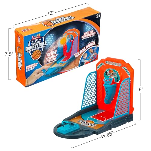 EXPRESSIONS Tabletop Basketball Game – Mini Desktop Basketball Hoop for Office, Work & Travel | Desk Game Toy Collection | Fun Office Basketball for Kids, Adults & Coworkers – Great Gift - style: Basketball