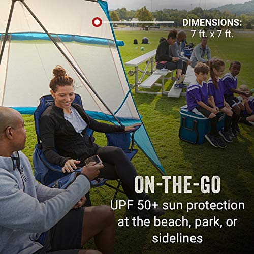 Coleman Backpack Sun Shelter, Portable 7x7ft Canopy Tent with Easy Setup, Lightweight Shade Tent for Beach, Park, Sidelines, & More, Backpack Carry Bag - style: Contains Pfas