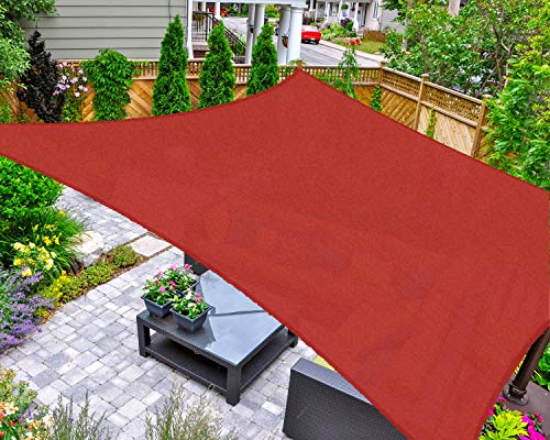 AsterOutdoor Sun Shade Sail Rectangle 10' x 10' UV Block Canopy for Patio Backyard Lawn Garden Outdoor Activities, Terra - color: Terra, size: 10' x 10'