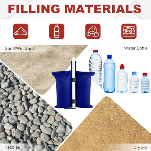ABCCANOPY Canopy Weights 150 LBS Tent Sand Bags,4-Pack Blue (Without Sand) - color: Blue, size: 150 Lbs