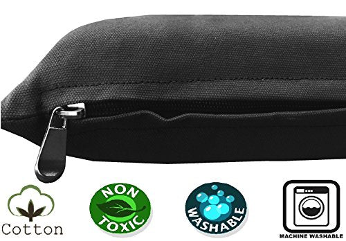 Dogbed4less Memory Foam Dog Bed for Small to Medium Large Pet with Waterproof Internal Cover, Canvas Black External Cover 34X27X3 Inches - color: Canvas Black, size: 1 Pack Medium 34"X27"X3"