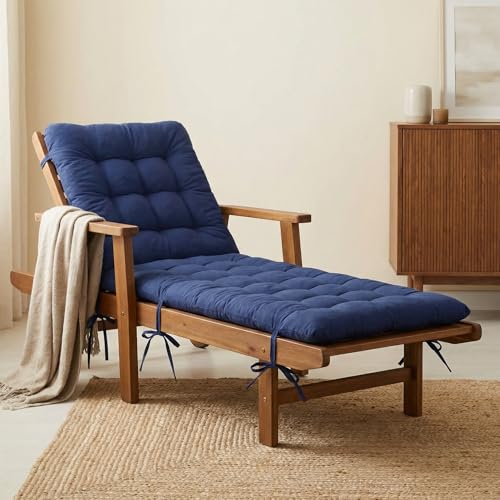 Wenqik Long Floor Cushion Large Floor Cushion with Brushed Cotton 74.8 x 27.5 x 3.15 in Jumbo Lounger Pillow for Outdoor Indoor Bay Window Meditation Yoga Reading Sleeping(Navy Blue) - color: Navy Blue
