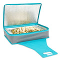 Juvale Insulated Casserole Carrier - 16 x 10 x 4 in, Teal & Gray - Insulated Food Container & Lunch Bag with Reinforced Handle - size: 16x10x4