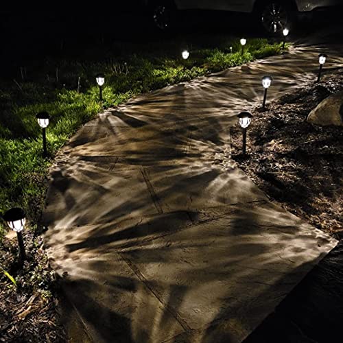 EXCMARK 10 Pack Solar Lights Outdoor Decorative Garden Yard Lights for Pathway Walkway Sidewalk Driveway. (Brown, Warm White) - color: Brown, style: Warm white light