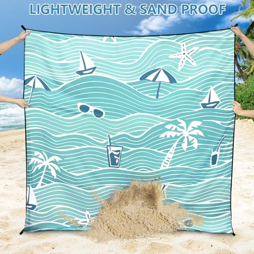 AISPARKY Beach Blanket Waterproof Sandproof Quick Drying Beach Mat Extra Large Outdoor Picnic Blanket for Travel Camping Hiking - color: Stys, size: 79" X 83"