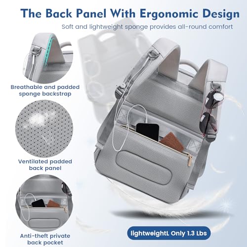 Backpack Cooler Lunch Backpack Double Decker Lunch Box,Insulated Backpack Lunch Cooler Bag, Lightweight Leakproof Lunchbox Backpack for Women Men to Travel,Picnic,Hiking,Beach,Camping - color: Gray