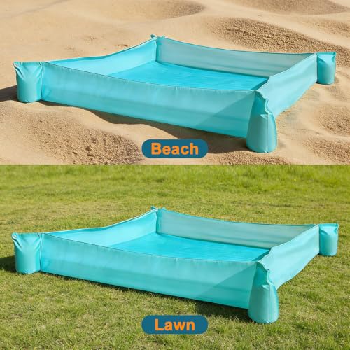 LOTTAFUN Beach Umbrella for Kids with Walled Blanket, Sandbox for Toddlers Lightweight Mat for Outdoors, Water Resistant, Portable and Lightweight for Sand and Grass - color: kid umbrella and blanket