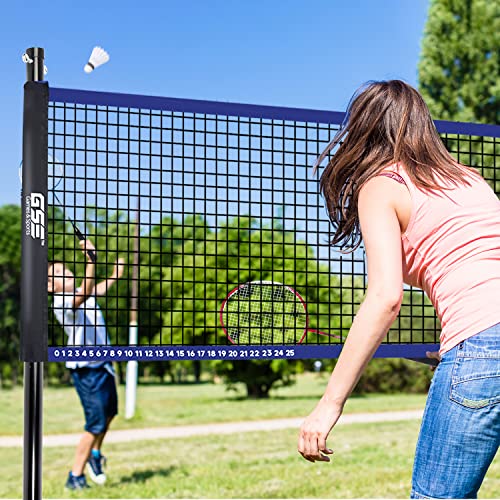 GSE Games & Sports Expert Outdoor Yard Sports Net Game Set for Backyards, Parks, Beach, Lawn. Volleyball Set, Badminton Set OR Volleyball & Badminton Combo Set Available - style: Deluxe Badminton&Volleyball Combo