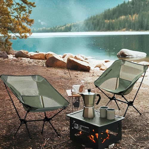 CAMEL CROWN Portable Camping Chair Lightweight Compact Folding Chair Mesh for Outdoor Camp Travel Beach Picnic Festival Hiking Backpacking Army Green - color: Army Green-1, size: 1 Pack