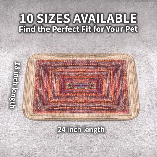 Washable Dog Pee Pads, Vintage Carpet Style, Non-Slip, Leak-Proof, Ultra-Absorbent, Reusable Puppy Training Pads & Mat for Pet Crates, Floors, Whelping & Housebreaking, 2 Pack 18"x24" - color: Sisal Bohemian Print, size: 18" ×24"(pack of 2)