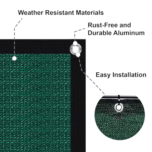 LOVE STORY 5'x25' Fence Privacy Screen Outdoor Mesh Fencing Covers Screen Fence Wind Block with Grommets for Patio Garden Wall Backyard, Dark Green (We Make Custom Size) - color: Dark Green, size: 0 5'x2 5'
