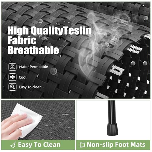 Ekisemio Cooling Breathable Elevated Dog Bed with Metal Frame for Large Dogs, Black