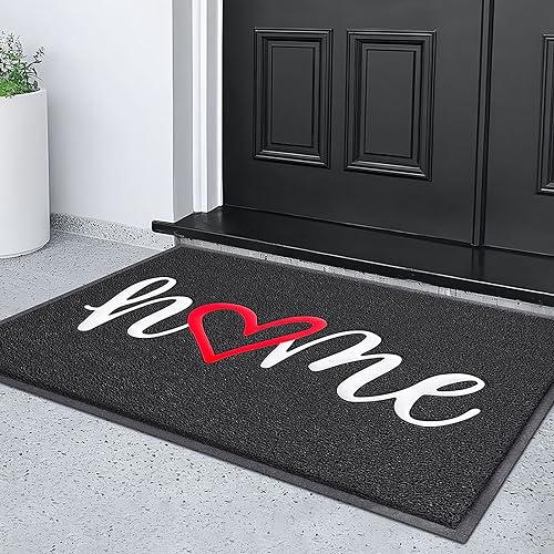 KILOCOCO Door Mat Outdoor Doormat Welcome Mat Funny Home Mats Non-Slip Front Door Mat for Entrance Indoor Door Mats for Garage Patio 31"x47", Black - color: Home, size: 2'8" x 4' (Rectangular)
