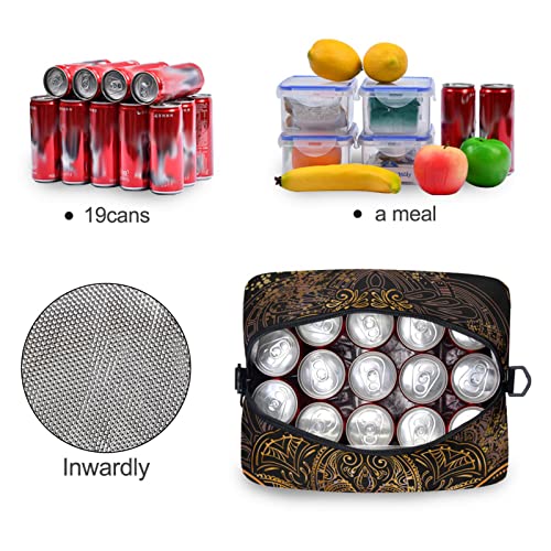 Dragonfly Mandala Insulated Lunch Bag Reusable Lunch Tote Bag Cooler Bag for Women Men Adult Lunch Box with Adjustable Shoulder Strap Leakproof Lunch Bag for Work School Picnic Camping - color: Dragonfly Mandala