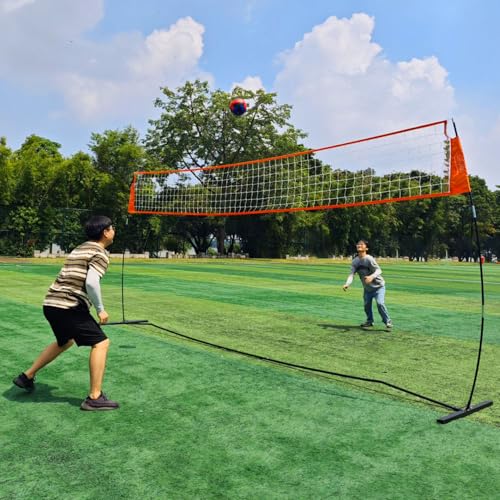 12FT/18FT Portable Volleyball Training Net for Hitting or Serving Drills, Outdoor & Indoor Freestanding Practice Net With Height Adjustable, Carry Bag - style: 18ft pop up volleyball net