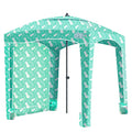 Qipi Beach Cabanas for Sand, Beach Canopy with Sandbags & Side Wall for Family, Easy Set Up Sun Shelter, UPF 50+ UV Protection with Roof Vent - color: 6' x 6' A-Pineapple Jungle